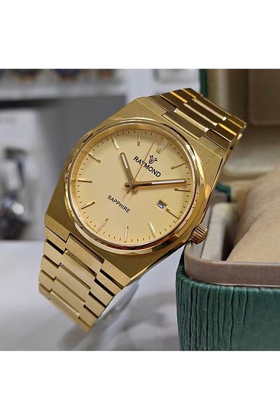 Raymond Men's Sapphire Glass Steel Wrist Watch
