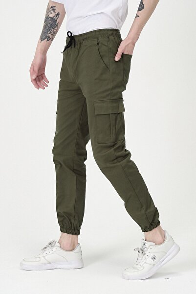 LEVENAN Ανδρικό τζιν τσέπης Khaki Cargo