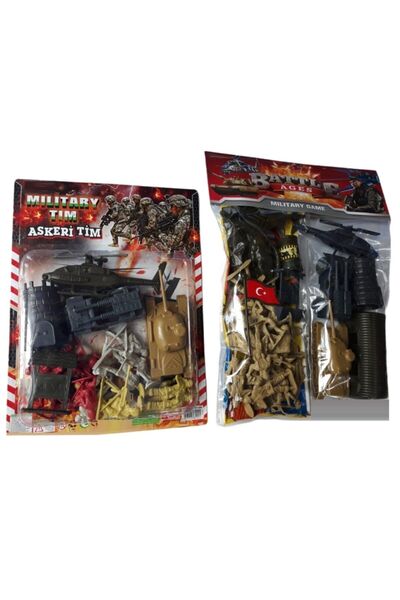 OYUNCAKSAHİLİ Tank Soldier Set Play Mat 50 Pieces 2 Pack Commando Airplane Castle Toy