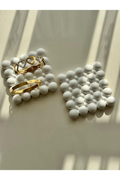 Minima Art Studio Bubble Square Jewelry Plate Coaster