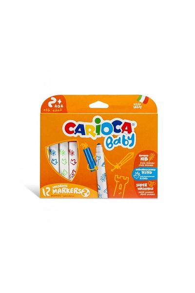 CARIOCA 12-Piece Jumbo Baby Super Washable Crayons Set