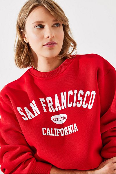 Bianco Lucci San Francisco bedrucktes Damen-Sweatshirt mit Kapuze – MBHS006 60601006