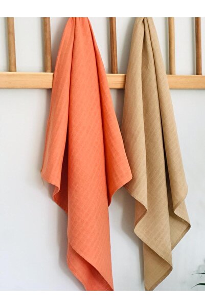 Hubb 2-Piece Organic Muslin Cover 75+75 cm Baby Swaddle Blanket Kitchen Cloth Drying Towel Multi-Purpose Cloth