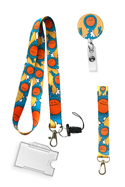 StormiStoretr Heyo Güneş Cool Set de 4 brelocuri cu frânghie pentru gât Suport card pentru guler Yoyo