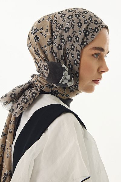FENZA SCARF Βαμβακερό σάλι Gemma Daisy Pattern