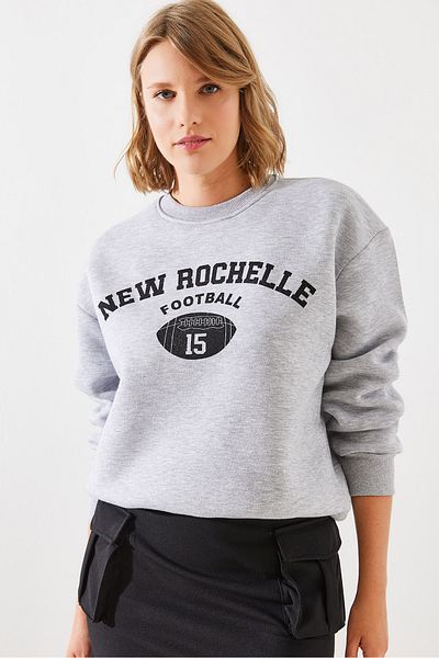 Bianco Lucci Rochelle Text Printed Women's Sweatshirt - Three Thread Raised Mbhs001 60601001