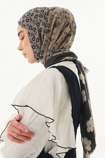 FENZA SCARF Βαμβακερό σάλι Gemma Daisy Pattern