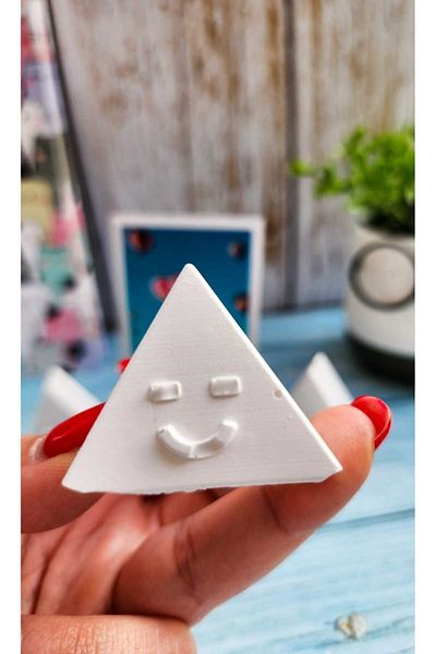 Rota Hediyelik Set of 5 Triangle Smiley Face Note Holder Photo Holder Business Card