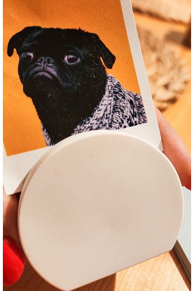 Rota Hediyelik 3 Pcs Round White Concrete Plain Stylish Note Holder, Photo Holder