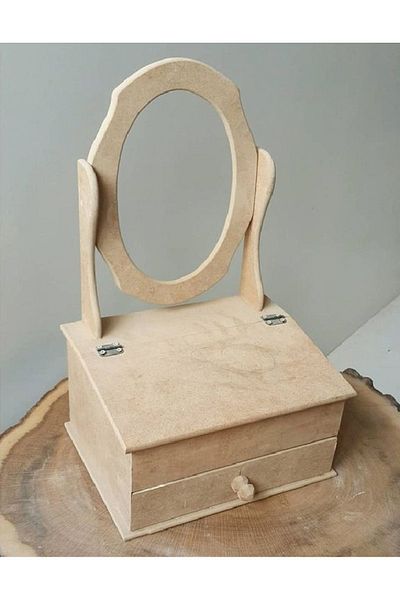 Altınyapı Hobi Market LAYOUT MAKEUP BOX WITH DRAWER MDF UNPAINTED