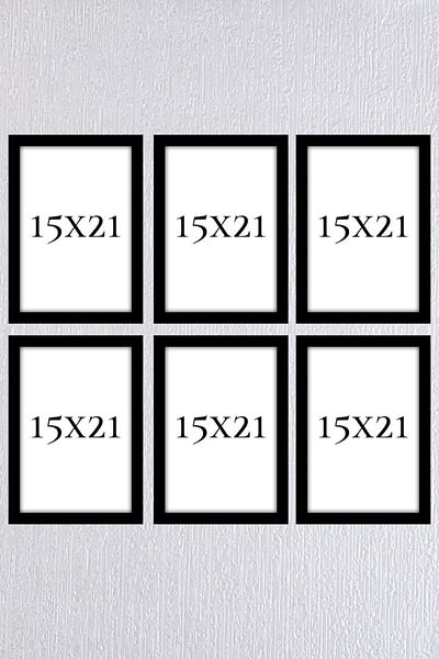 Araste Dekorasyon طقم إطار أسود 6 قطع 15x21 6 قطع (A5) 15x21 موديل قائم