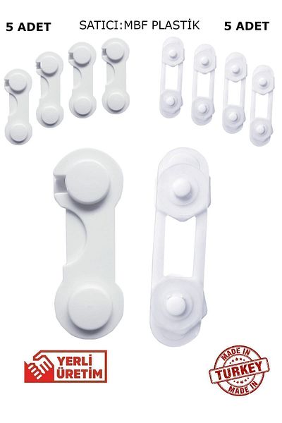 Baby World 5 Pieces with Latch and Mini Multi-Purpose Cabinet Drawer White Goods Protective Child Lock