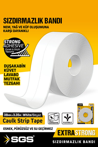 SGS SGS1240 3.35M Banyo Küvet Mutfak Lavabo Beyaz Su Sızdırmaz Bant Su Geçirmez Kenar Bandı Sızdırmazlık