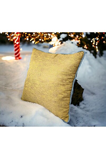 Elegido Prima EA Sarı Altın Kırlent Mavi Biyeli Dekoratif Margarita Yastık