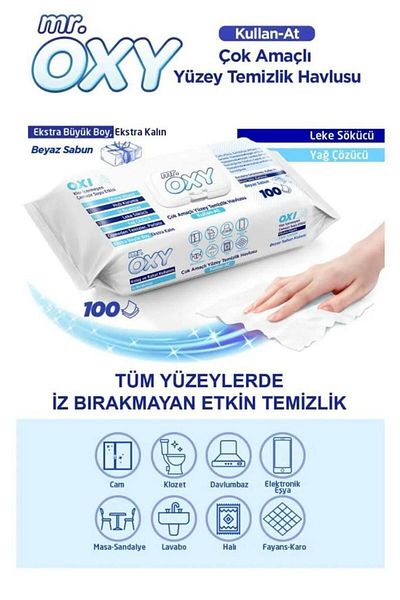 Oxy Mr. Oxy White Soap Scented Multi-Purpose Surface Cleaning Towels 1 Piece of 100