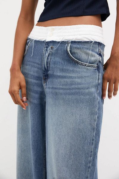 DENİKK Trend Waist Elastic Detailed Super Baggy Jean Trousers - Waist Elastic