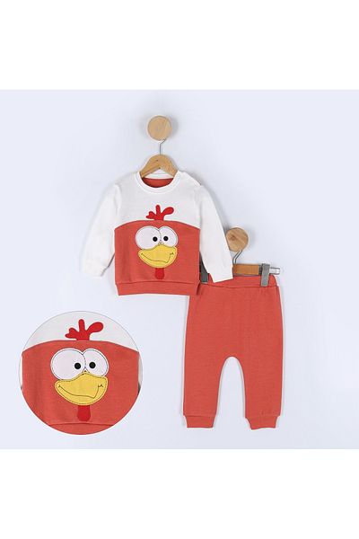 Little Baby Horoz Patterned Confused Baby Set - Upper and Lower Set