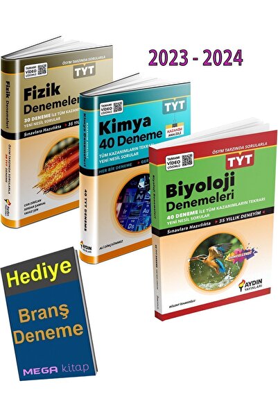 Aydın Yayınları 2024 Aydın TYT Fen Bilimleri (Fizik Kimya Biyoloji) Deneme Se...