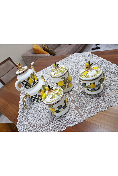 Miss Betty Linda Limon Emaye Çaydanlık Seti