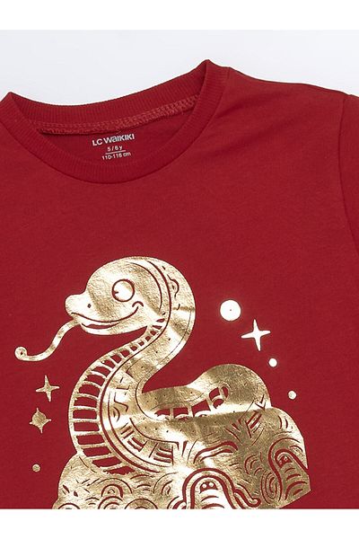 LC Waikiki Printed Short Sleeve Crew Neck T-Shirt for Baby Boy