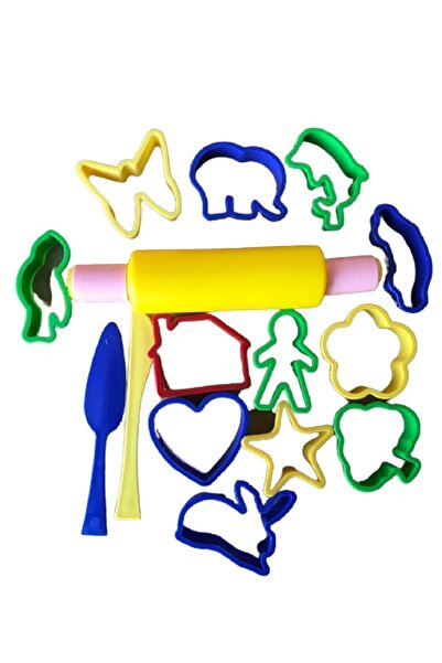 ANS TOYS 11 Piece Roller Play Dough Set - Knife and Molds