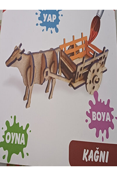 Handmade Kağnı ( Boyamaya Hazır Ahşap Maket)