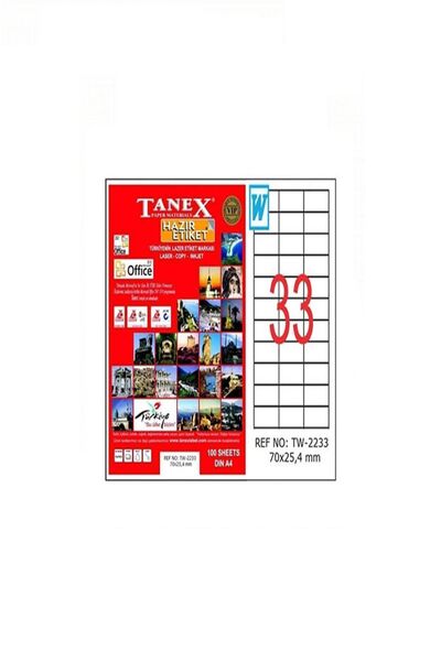 Nextpage Etichetă laser Tanex - Tw-2233, 70*25.4 mm albă, pachet de 100 bucăți