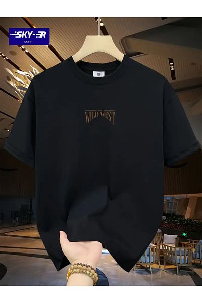 Clothify Unisex Wild West Printed Oversize T-Shirt - 100% Cotton, Crew Neck, Short Sleeve, A++ Size