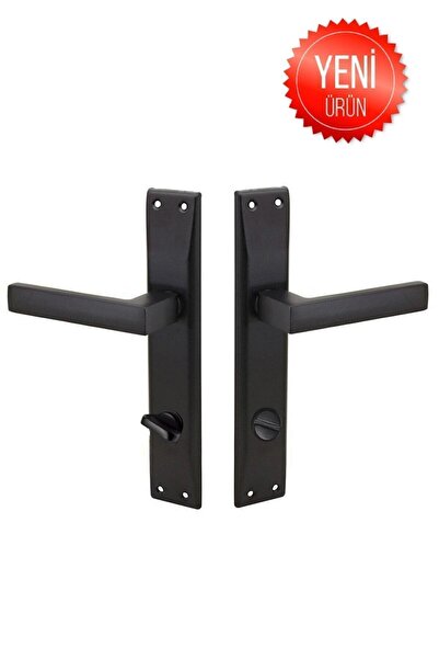 Nobel ( 7 Takım ) Avanti Mat Siyah Aynalı Kapı Kolu 3+1 Daire Seti / 5 Oda Ve 2 Wc