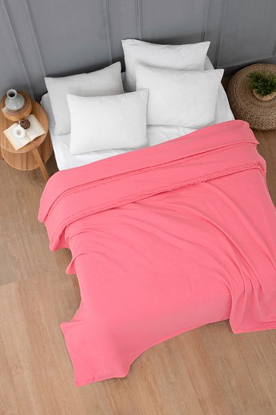 Evim 100% Cotton Cutting Effect Fuchsia Pique Double - 200X220 cm