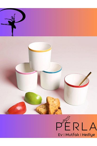 Porland Ruby Colors 4-Piece Glass Set 230cc