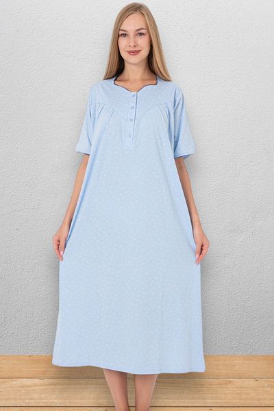 Nitesheys Plus Size Short Sleeve 100% Cotton Combed Cotton Nightgown - for Hospital, Pregnant and Maternity