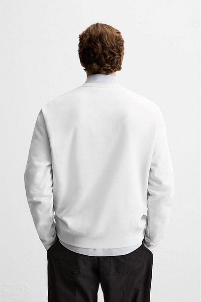 The Champ Clothing Φούτερ Polar Life Story Crew Neck Λευκό Oversize