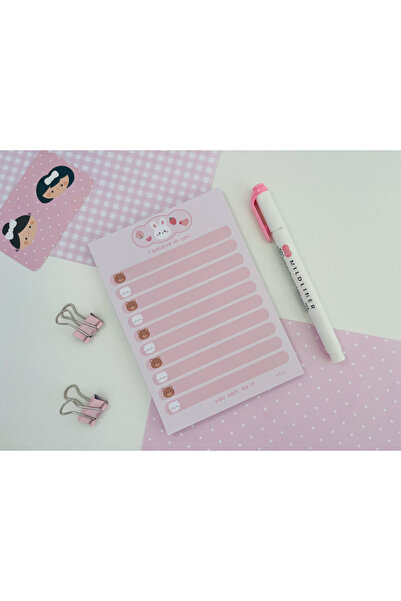 Efsu A6 Tavşan To Do List Memopad/Notepad/Defter