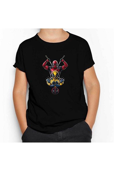 Z zepplin Deadpool Wolverine Warriors - Kids Black T-Shirt
