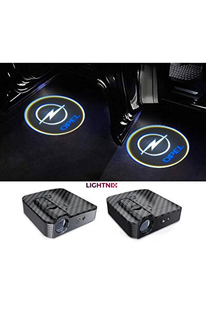 LIGHTNIX Opel Araçlar İçin Pilli Yapıştırmalı Fotoselli Kapı Altı LED Logo Işık