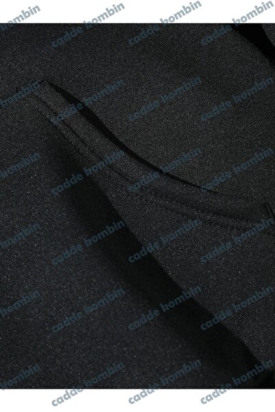 caddekombin Unisex Black Happiest Printed Oversize Hoodie