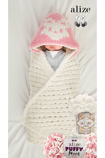 Alize Red Puffy Hand Knitting Thread - Pack of 5 (5X100Gr)