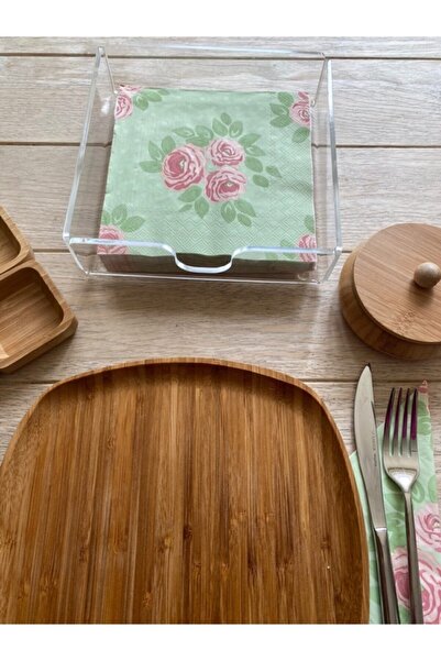 byplexiumlaser Peçetelik Cam Görünümlü Şeffaf Pleksi Peçetelik