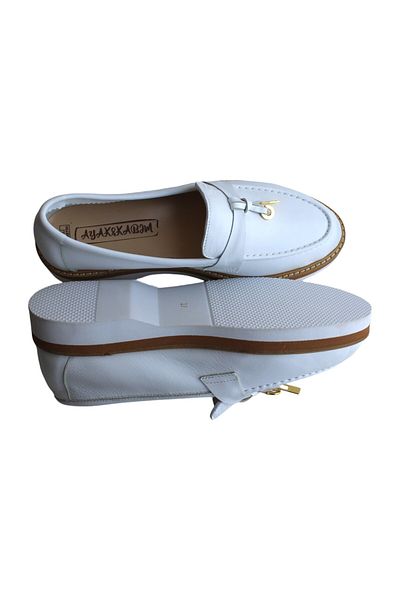 aayak&kabımofficial White Real Leather Casual Women's Shoes