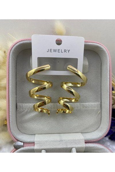 Arescollection UNTARNED IMPORTED STEEL LARGE HELEZON CURLY EARRING