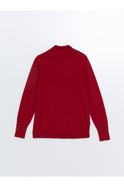 LC Waikiki Women's Knitwear Sweater - Half Turtleneck Design