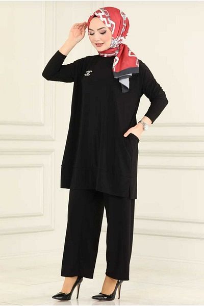 MODAMÜNASİP Υπέροχο διπλό Hijab Sandy Σετ