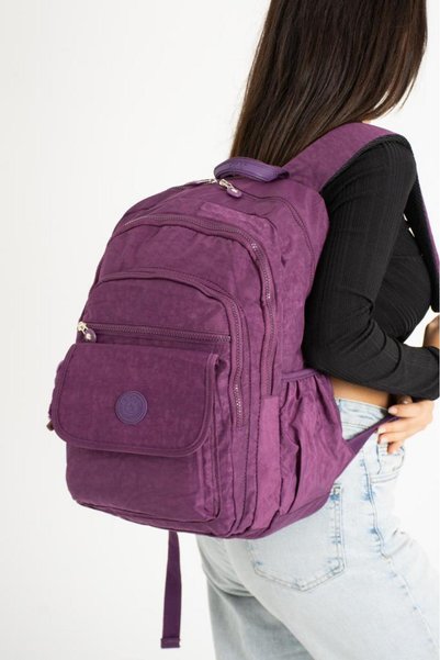 Baginn 571 Collection Klinkır Kumaş Lise Üniversite Çantası 45*30 Cm Çok Cepli