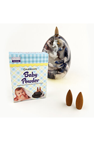 Darshan Baby Powder Reflux Incense 1 Pack of 10 Reflux Incense