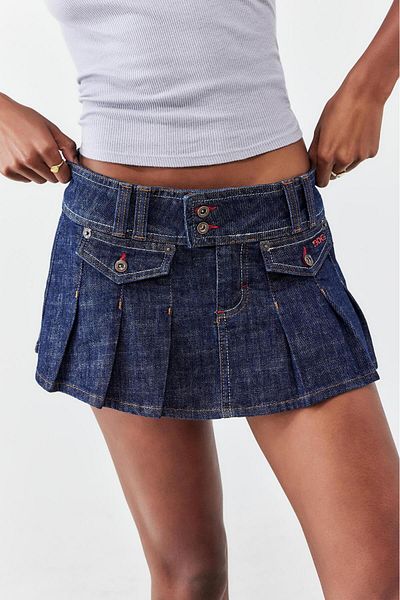 september island Denim Mini Skirt - Dark Navy Blue