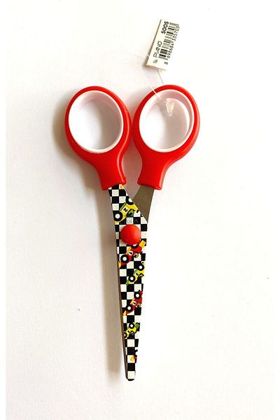 Modellino Red Piano Patterned School Scissors 13cm
