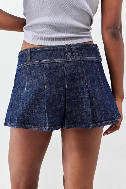 september island Denim Mini Skirt - Dark Navy Blue