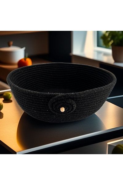 Bright3 Black Wicker Organizer - Multi-Purpose Handmade and Jute Basket