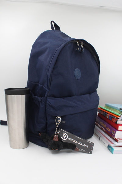 bakacstore Luxury Crinkle Fabric - Rucsac pentru liceu, Bergamo cu cadou breloc